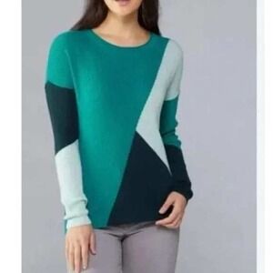 Smartwool‎ Color Block Intarsia Ribbed Sweater – Everglade Heather – Size M